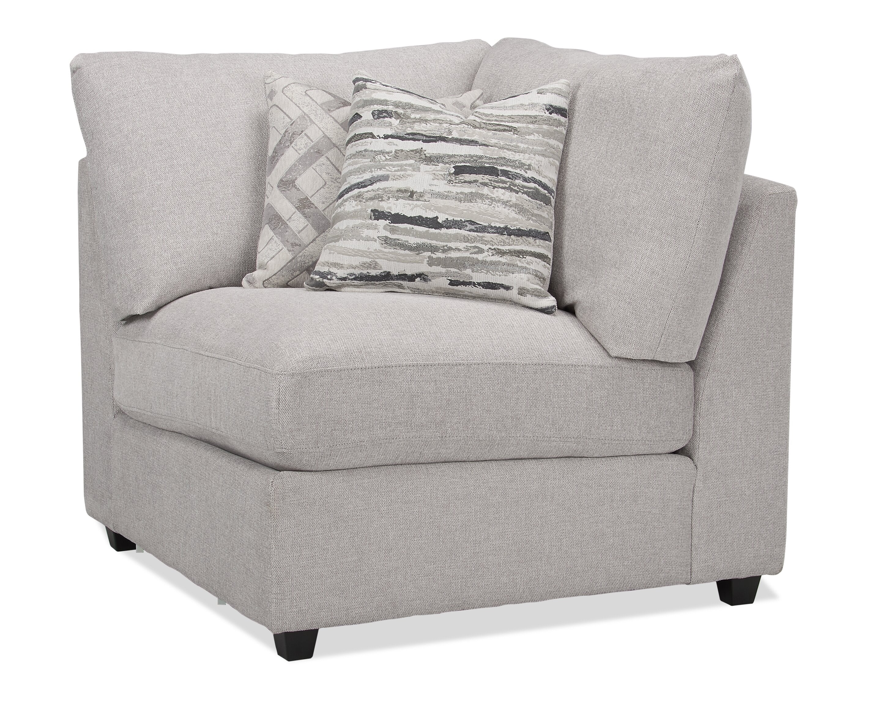 Skye Linen-Look Fabric 5-Piece Modular Sectional with 3 Corner Chairs - Light Grey - Image 10