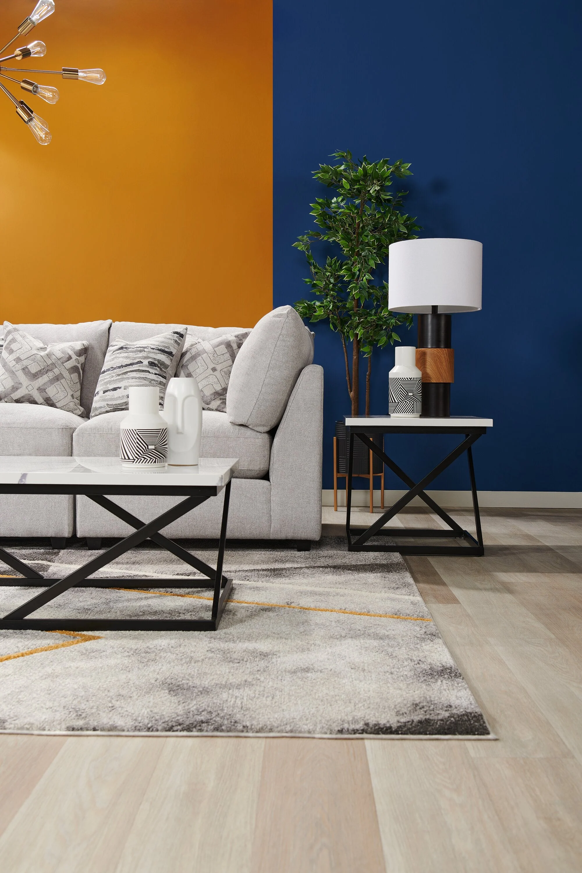 Skye Linen-Look Fabric 5-Piece Modular Sectional with 3 Corner Chairs - Light Grey - Image 14