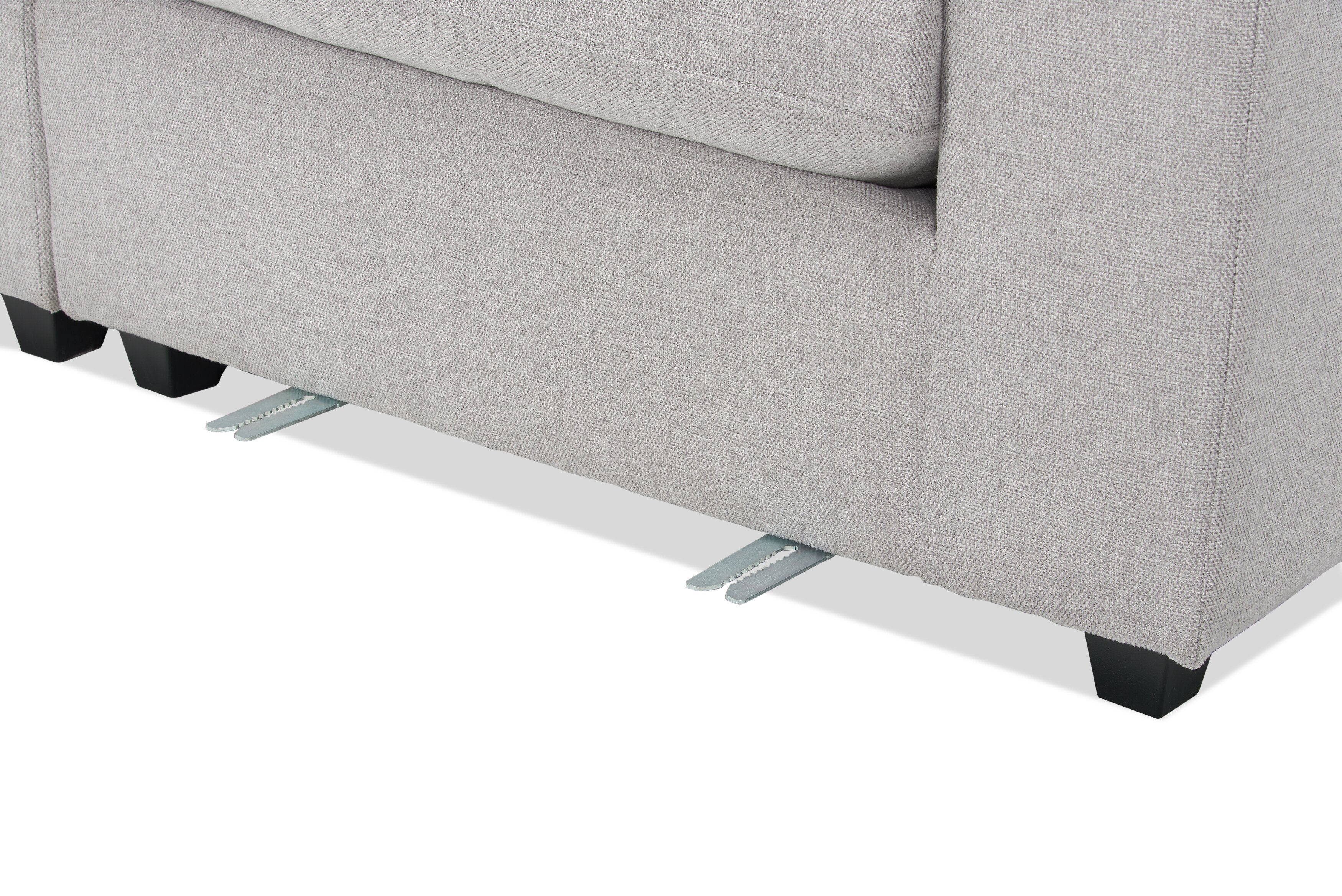 Skye Linen-Look Fabric 5-Piece Modular Sectional with 3 Corner Chairs - Light Grey - Image 9