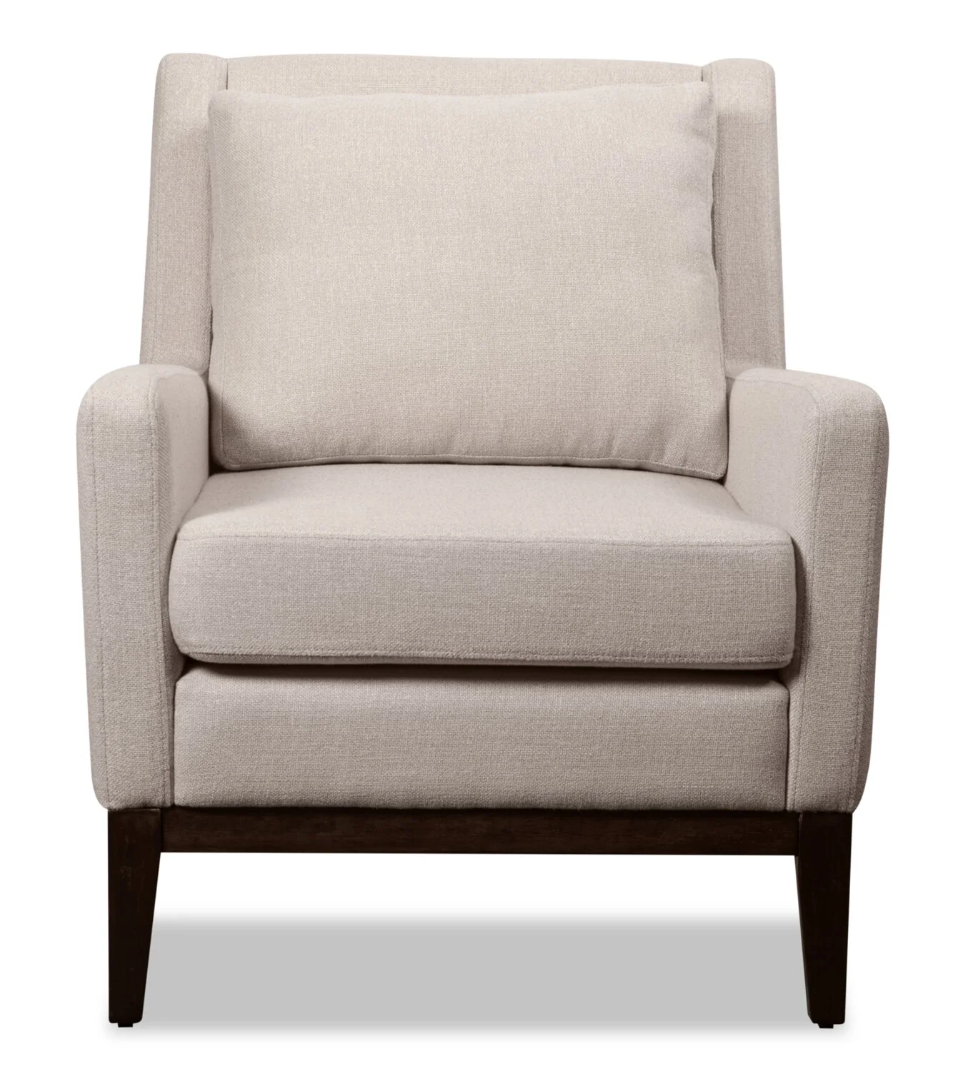 Soa Linen-Look Fabric Accent Chair - Beige - Image 2