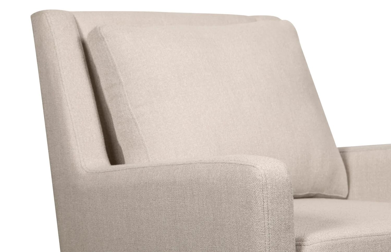 Soa Linen-Look Fabric Accent Chair - Beige - Image 7