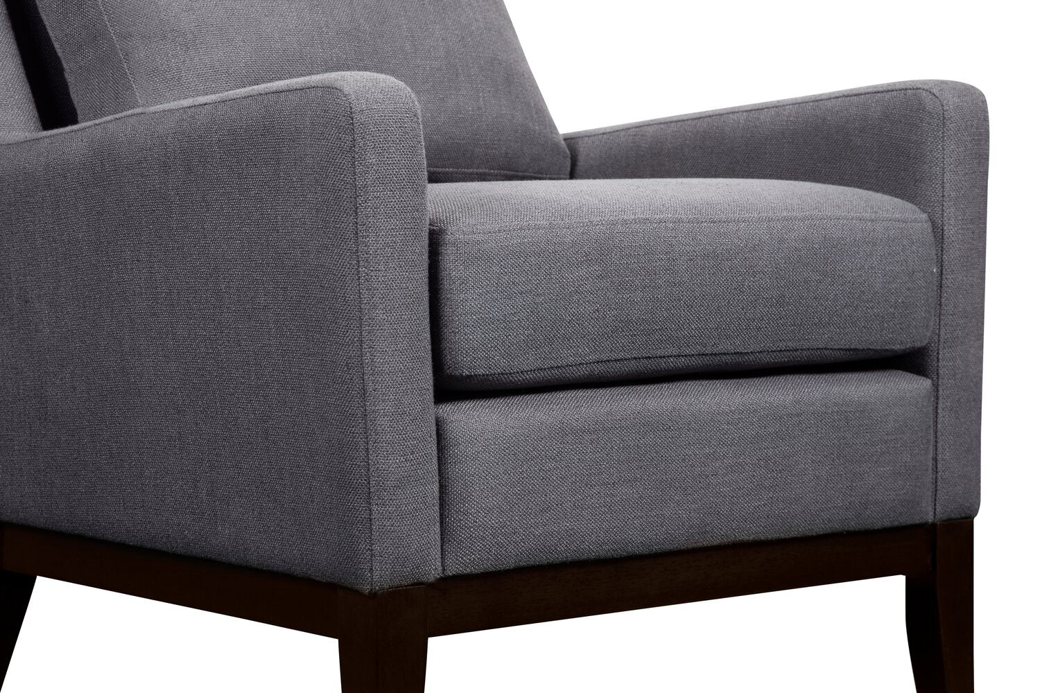 Soa Linen-Look Fabric Accent Chair - Dark Grey - Image 5