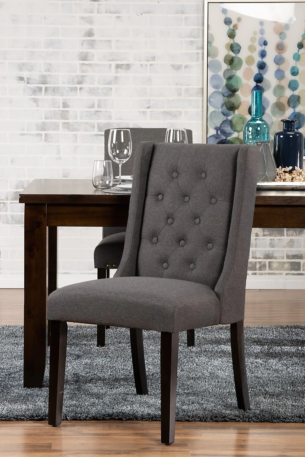 Stong Wingback Dining Chair - Grey - Image 6
