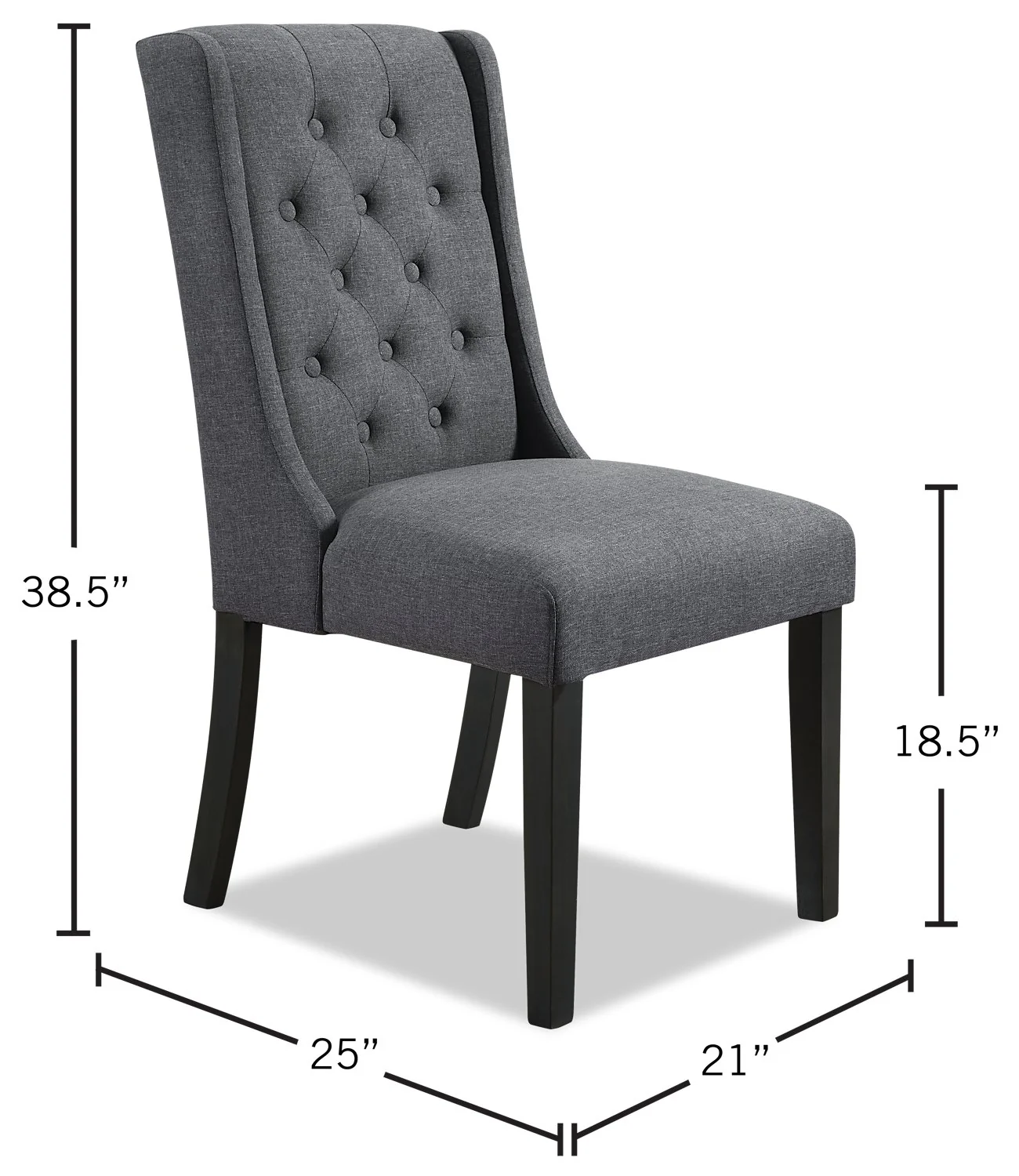 Stong Wingback Dining Chair - Grey - Image 7