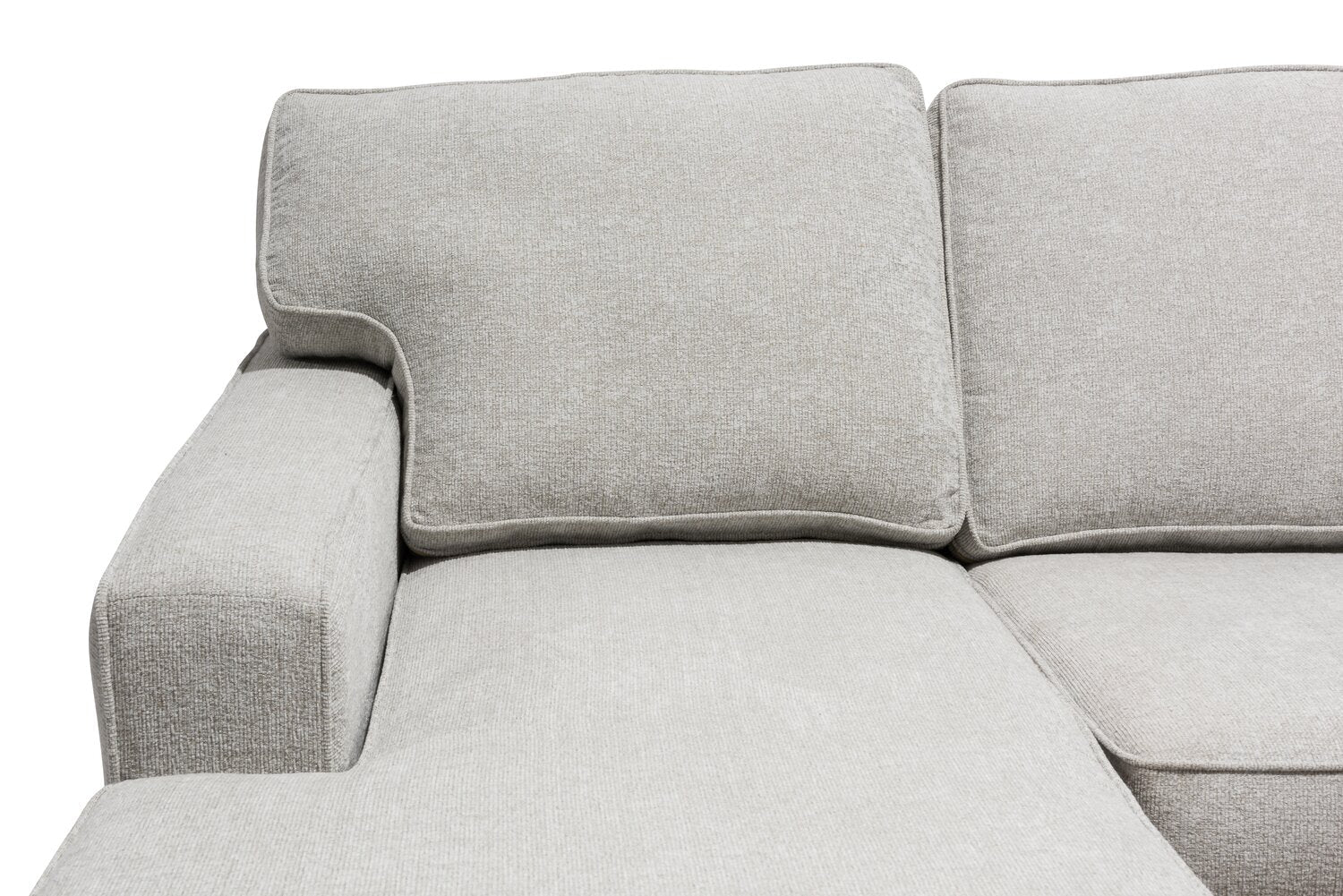 Stratford 2-Piece Brushed Linen-Look Fabric Left-Facing Sectional - Beige - Image 6