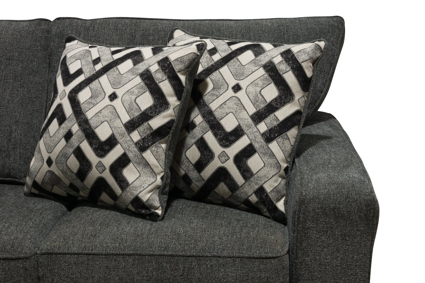 Stratford 2-Piece Brushed Linen-Look Fabric Left-Facing Sectional - Charcoal - Image 10