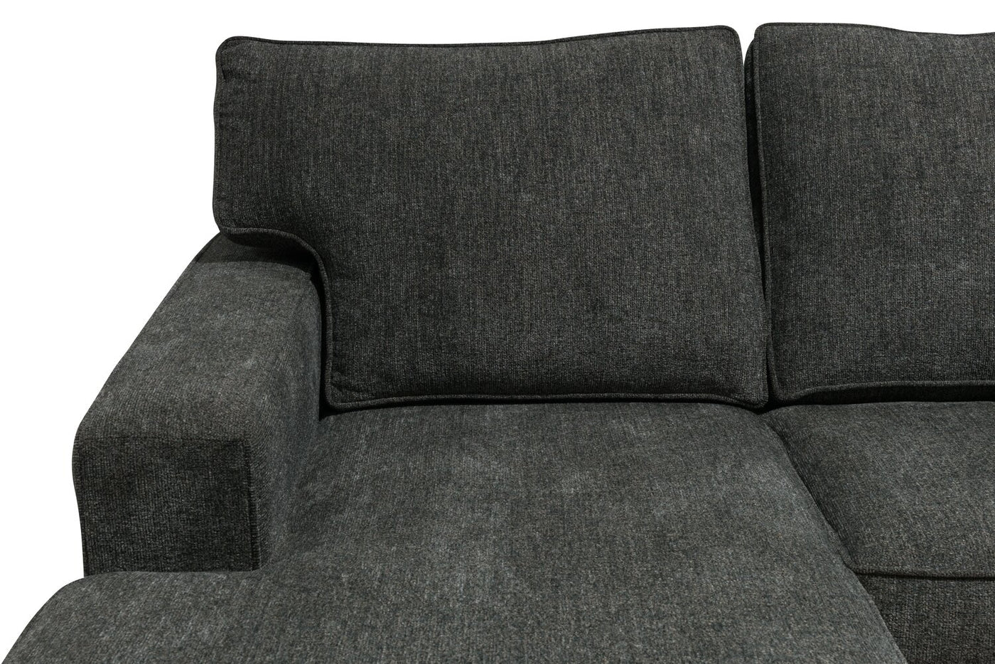 Stratford 2-Piece Brushed Linen-Look Fabric Left-Facing Sectional - Charcoal - Image 11