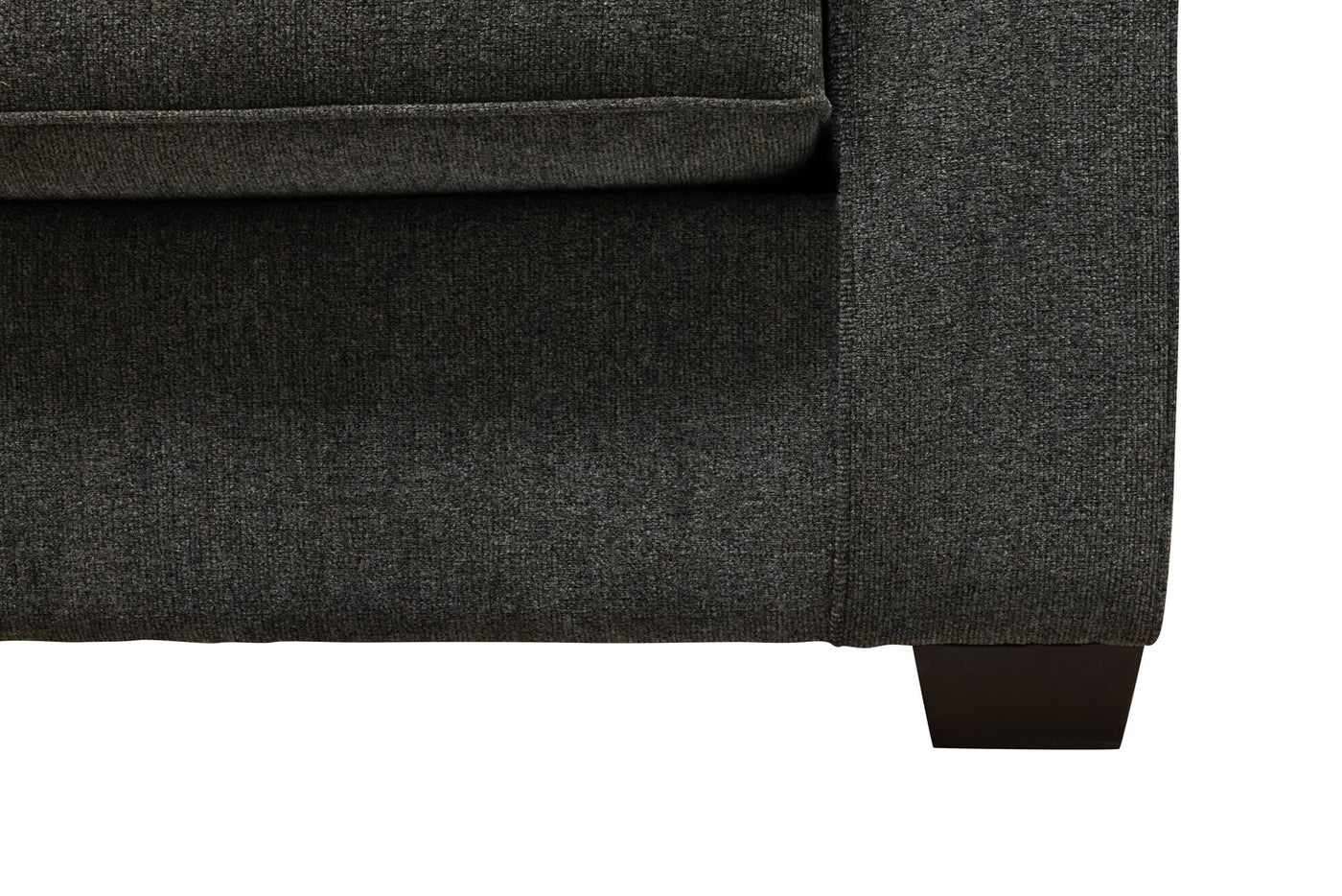 Stratford 2-Piece Brushed Linen-Look Fabric Left-Facing Sectional - Charcoal - Image 12