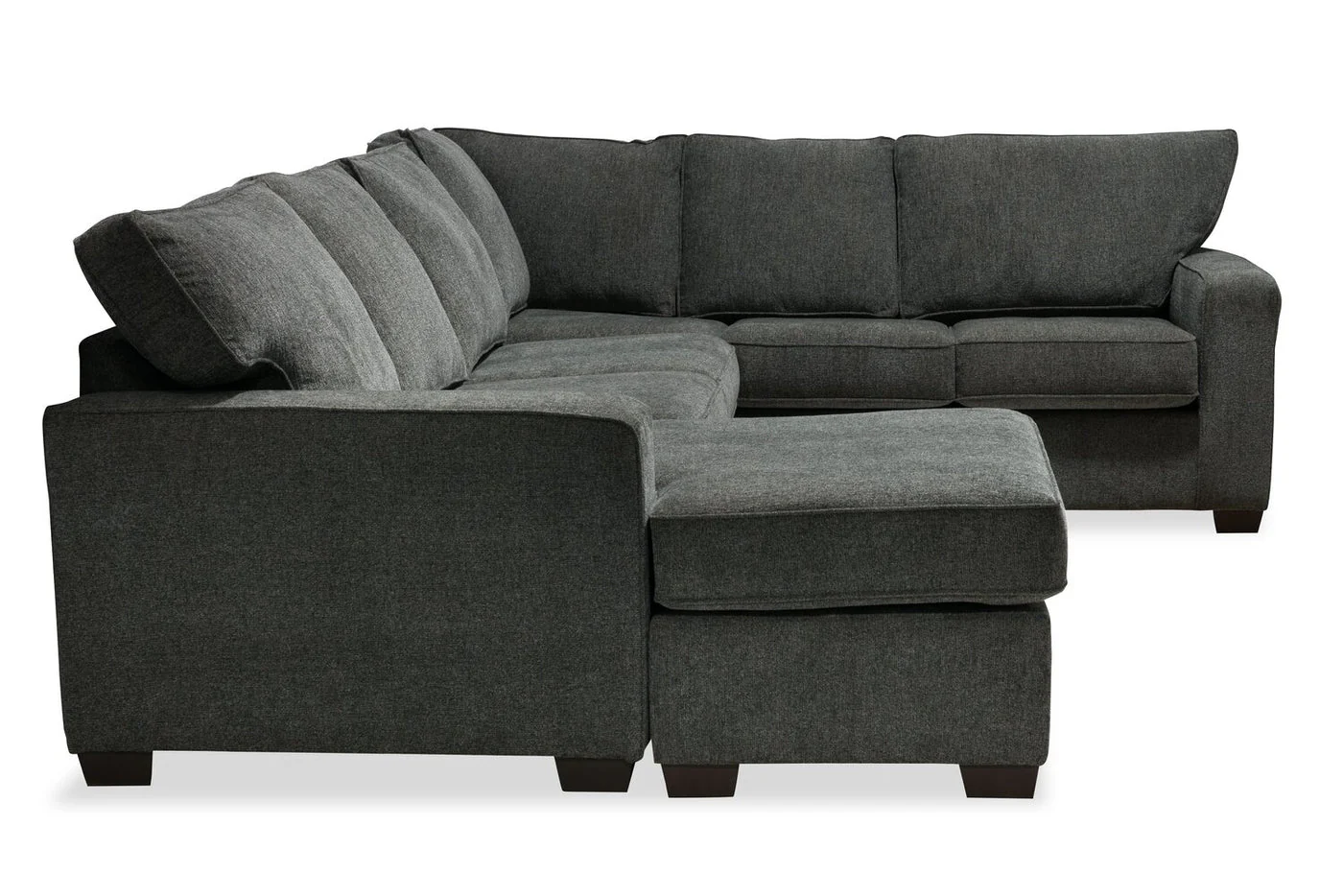 Stratford 2-Piece Brushed Linen-Look Fabric Left-Facing Sectional - Charcoal - Image 9