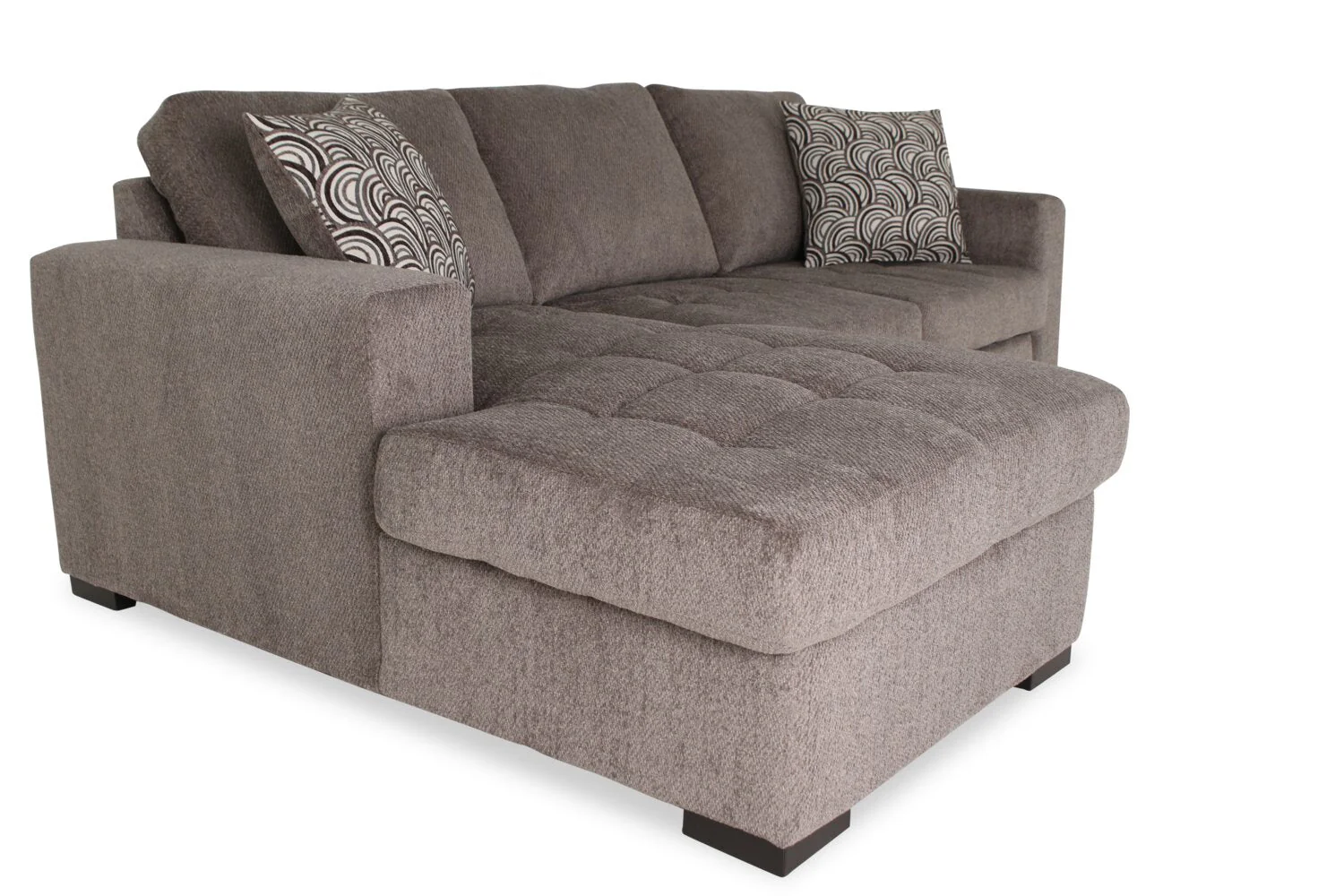 Tales 2-Piece Left-Facing Chenille Sleeper Sectional Sofa - Pewter - Image 11