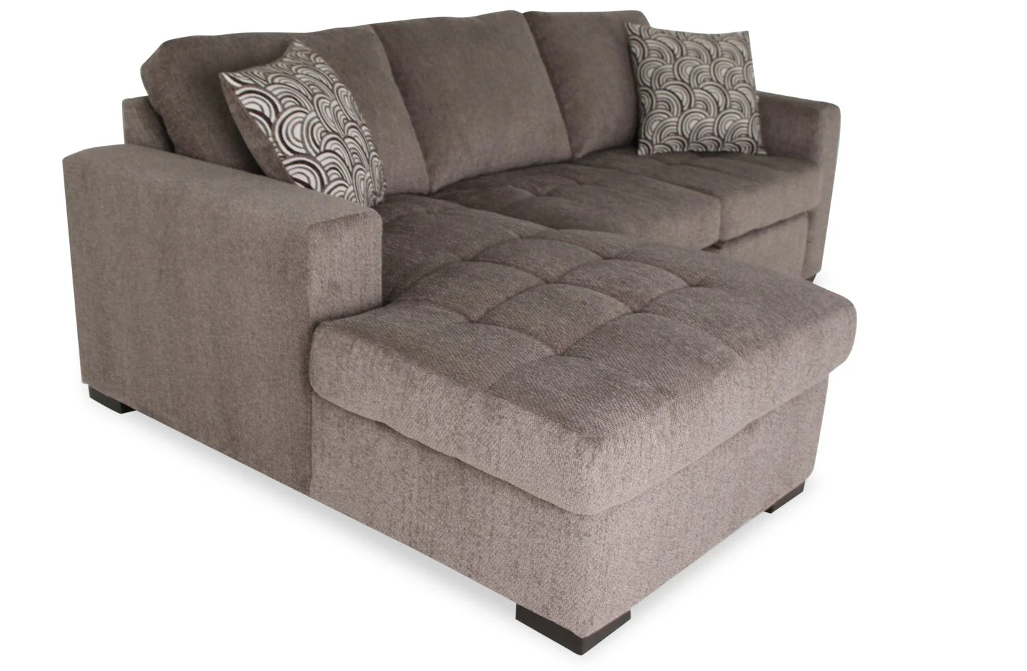 Tales 2-Piece Left-Facing Chenille Sleeper Sectional Sofa - Pewter - Image 12