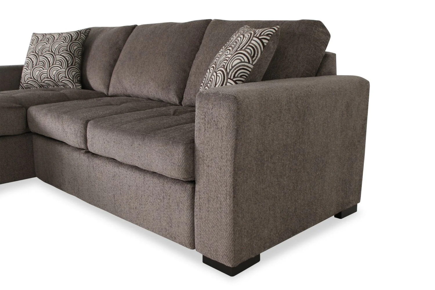 Tales 2-Piece Left-Facing Chenille Sleeper Sectional Sofa - Pewter - Image 13