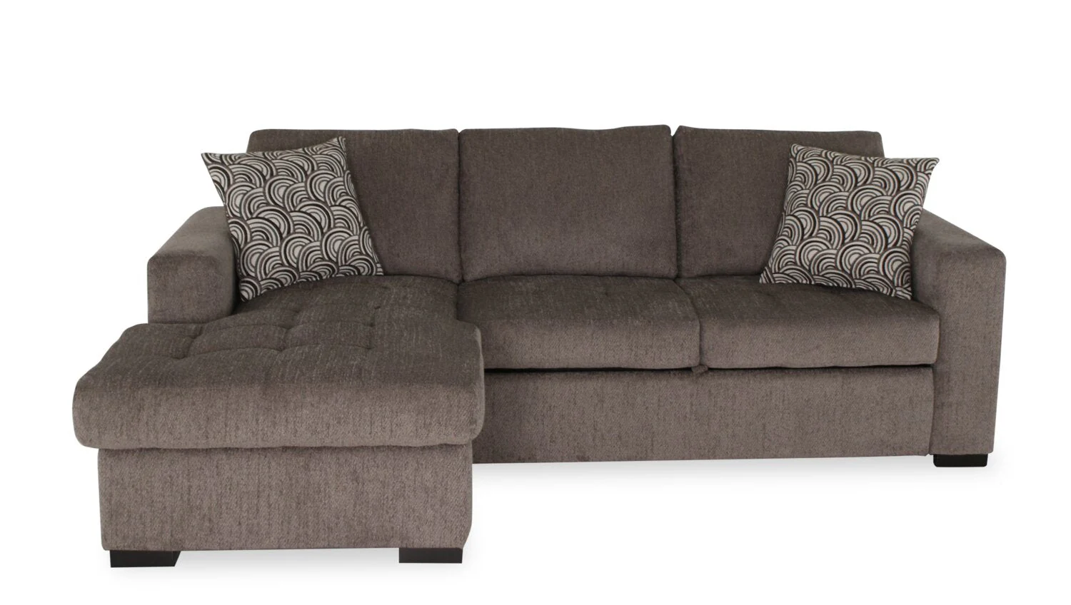 Tales 2-Piece Left-Facing Chenille Sleeper Sectional Sofa - Pewter - Image 3