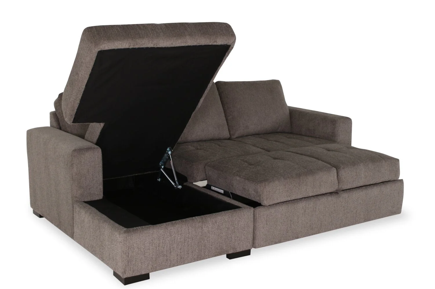 Tales 2-Piece Left-Facing Chenille Sleeper Sectional Sofa - Pewter - Image 8