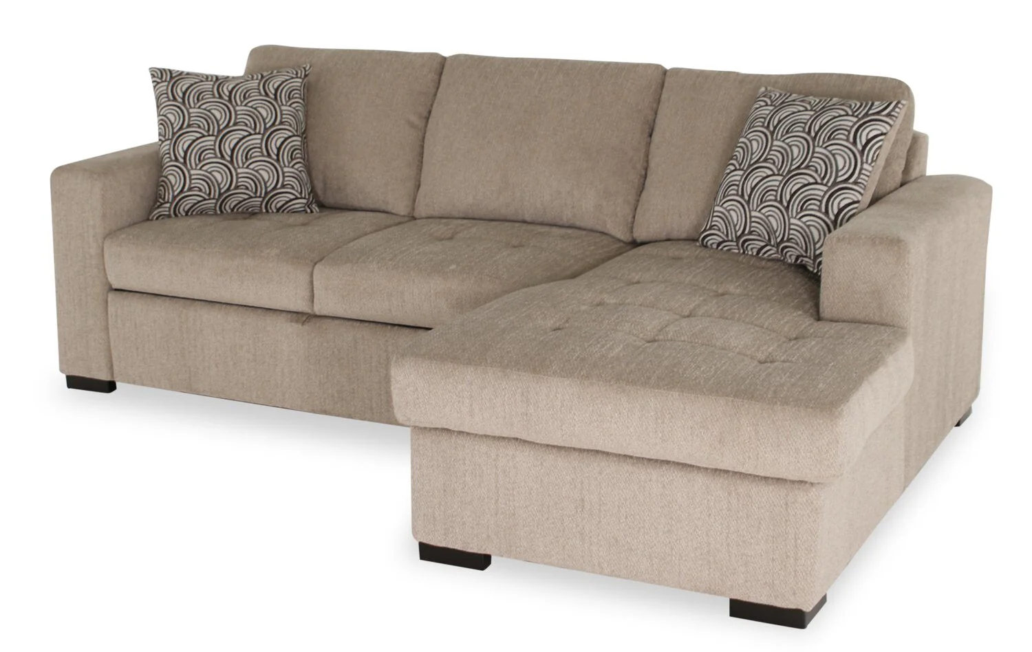 Tales 2-Piece Right-Facing Chenille Sleeper Sectional Sofa - Platinum - Image 10