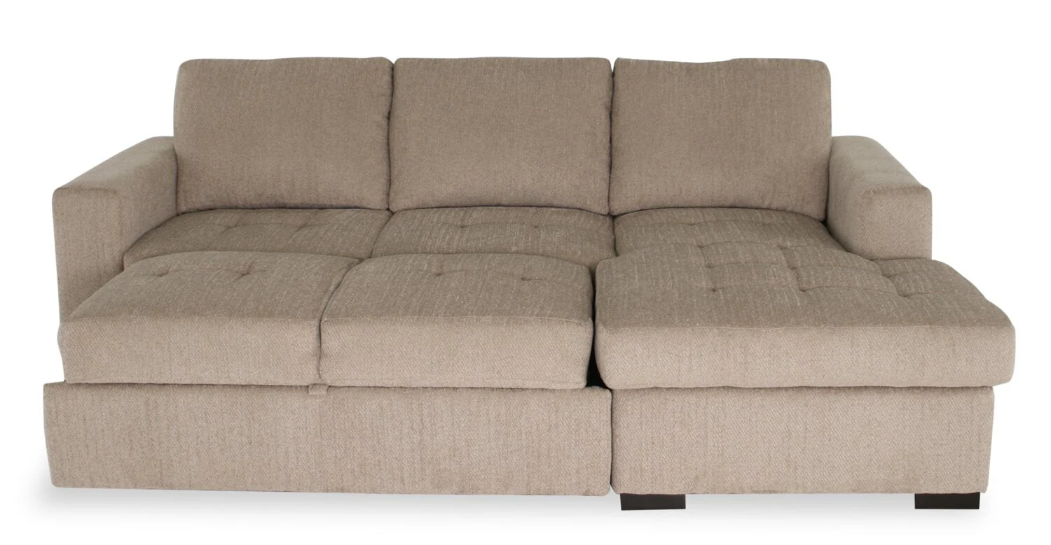 Tales 2-Piece Right-Facing Chenille Sleeper Sectional Sofa - Platinum - Image 5