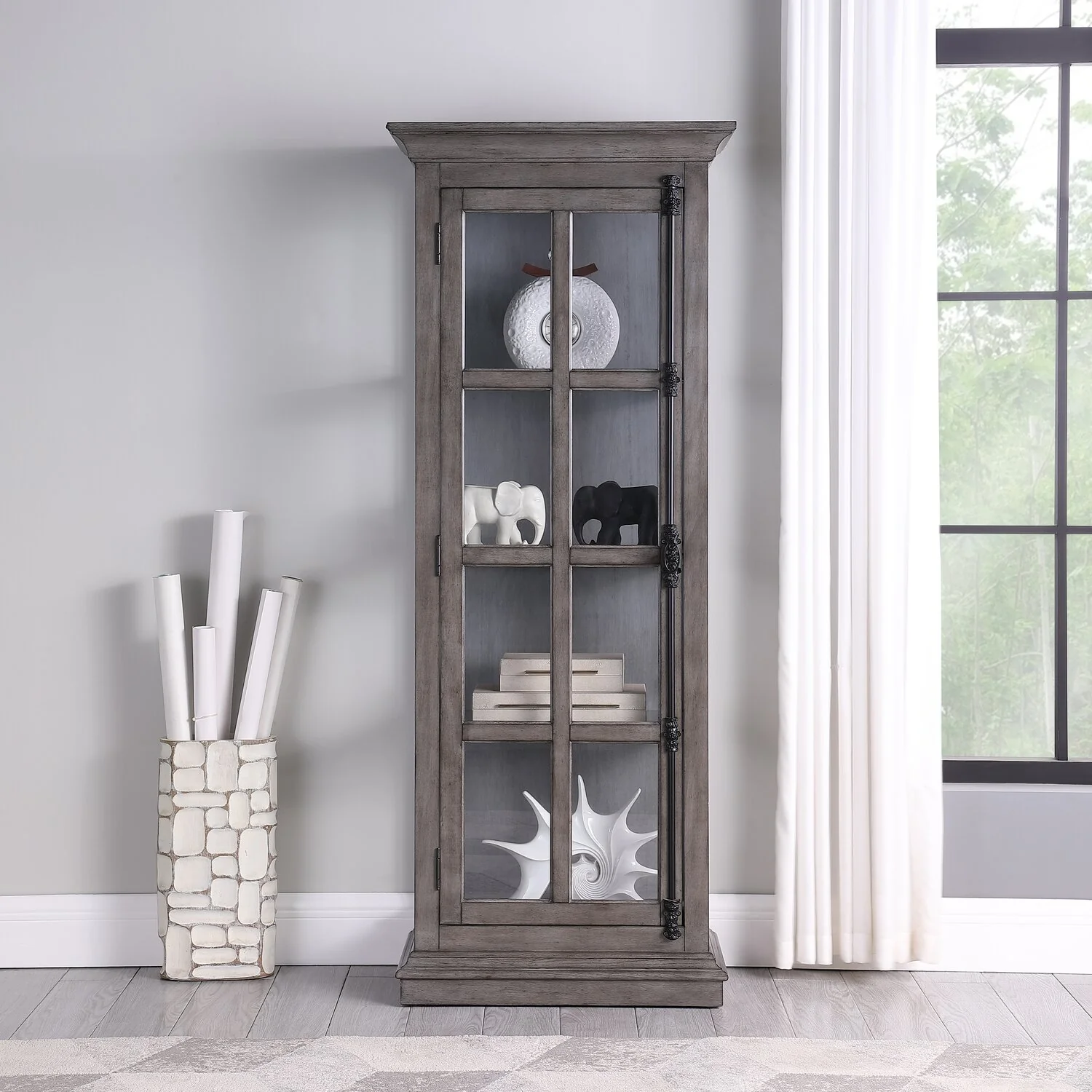 Tander Curio Cabinet - Grey - Image 7
