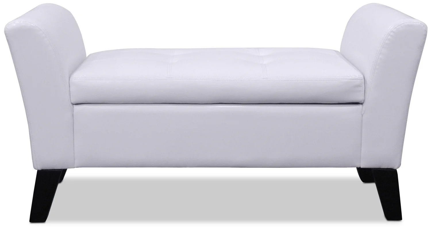 Tarbert Storage Ottoman - White - Image 2