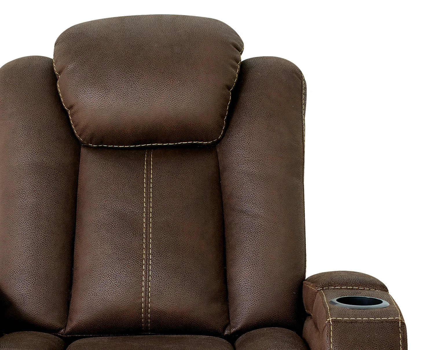Terrell Faux Suede Power Reclining Chair - Chocolate - Image 5