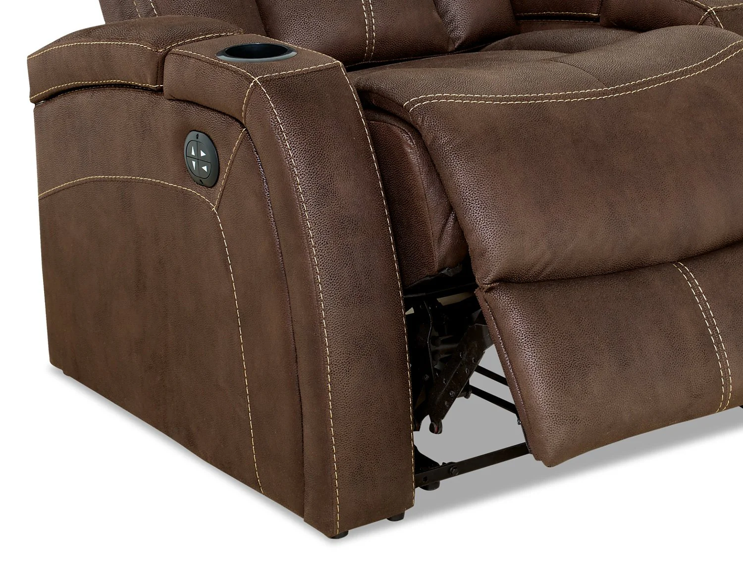 Terrell Faux Suede Power Reclining Chair - Chocolate - Image 6