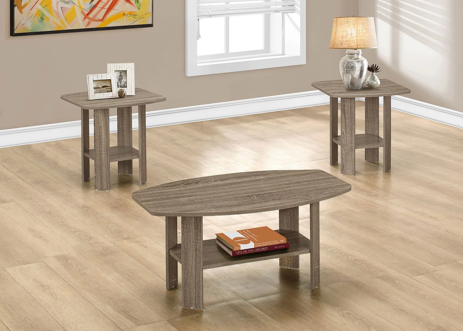 Tramore 3-Piece Coffee and Two End Tables Package - Dark Taupe - Image 2