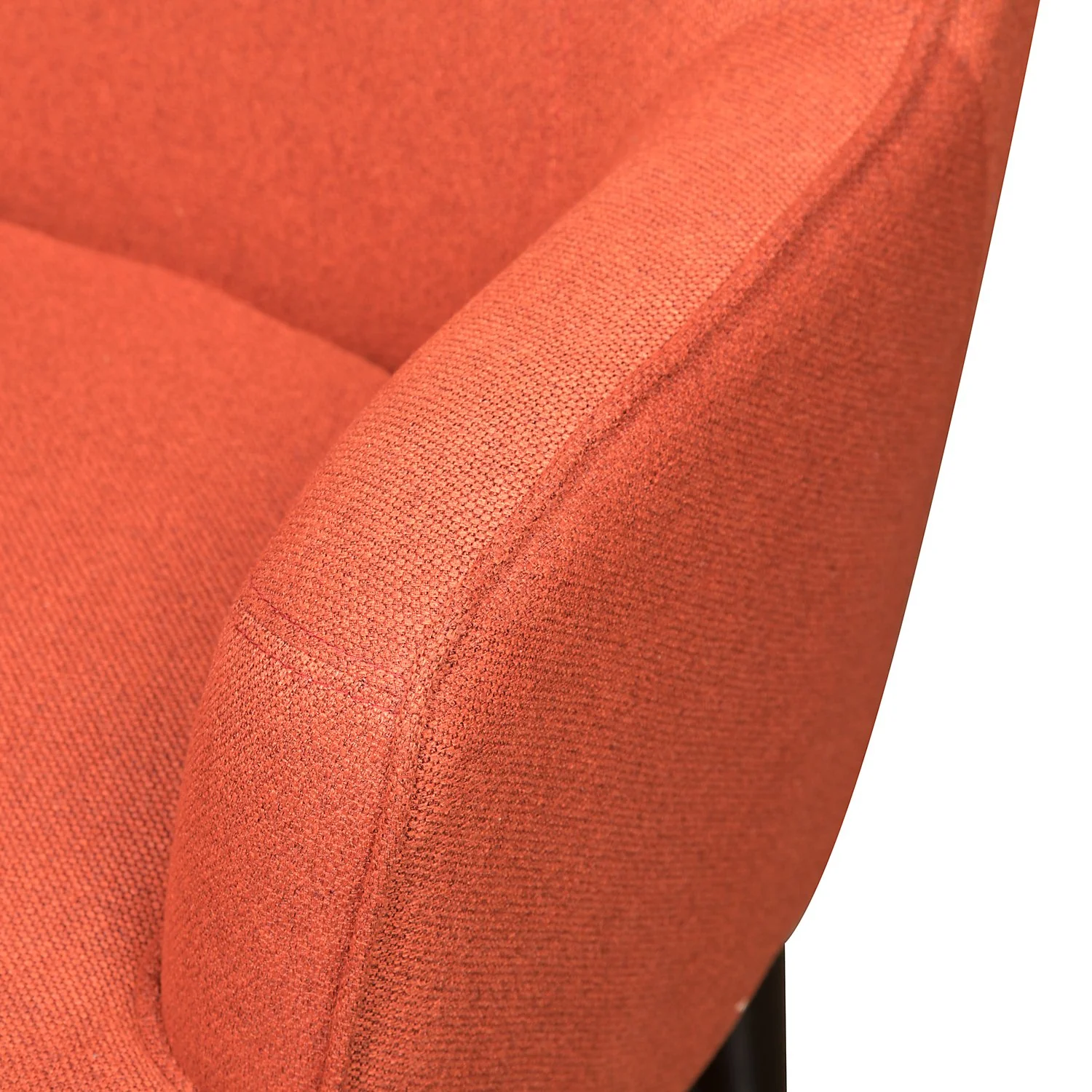 Utica Linen-Look Fabric Accent Chair - Orange - Image 3