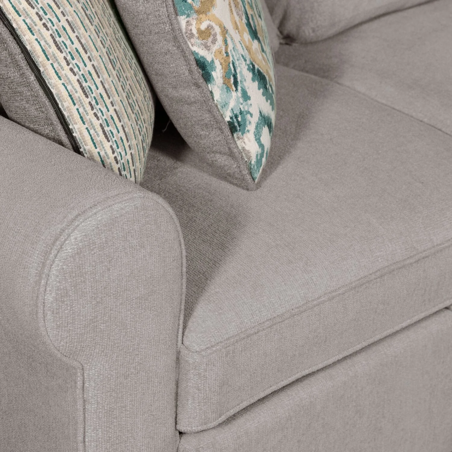 Valley 2-Piece Left-Facing Chenille Sectional - Grey - Image 6