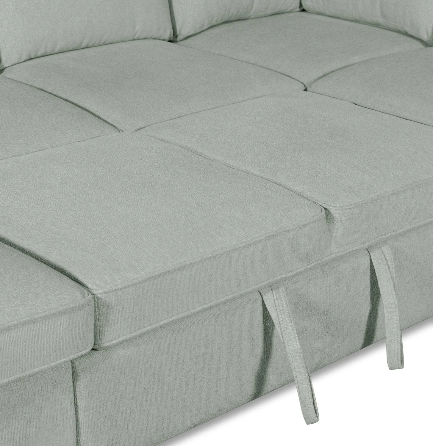Valley 3-Piece Chenille Left-Facing Sleeper Sectional - Seafoam - Image 6