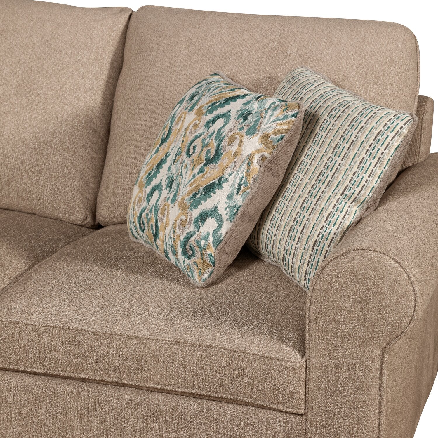 Valley 3-Piece Chenille Left-Facing Sleeper Sectional - Taupe - Image 7