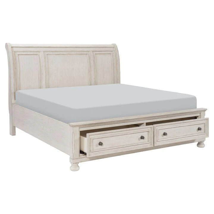 Viola 6-Piece King Bedroom Set - Antique White - Image 2