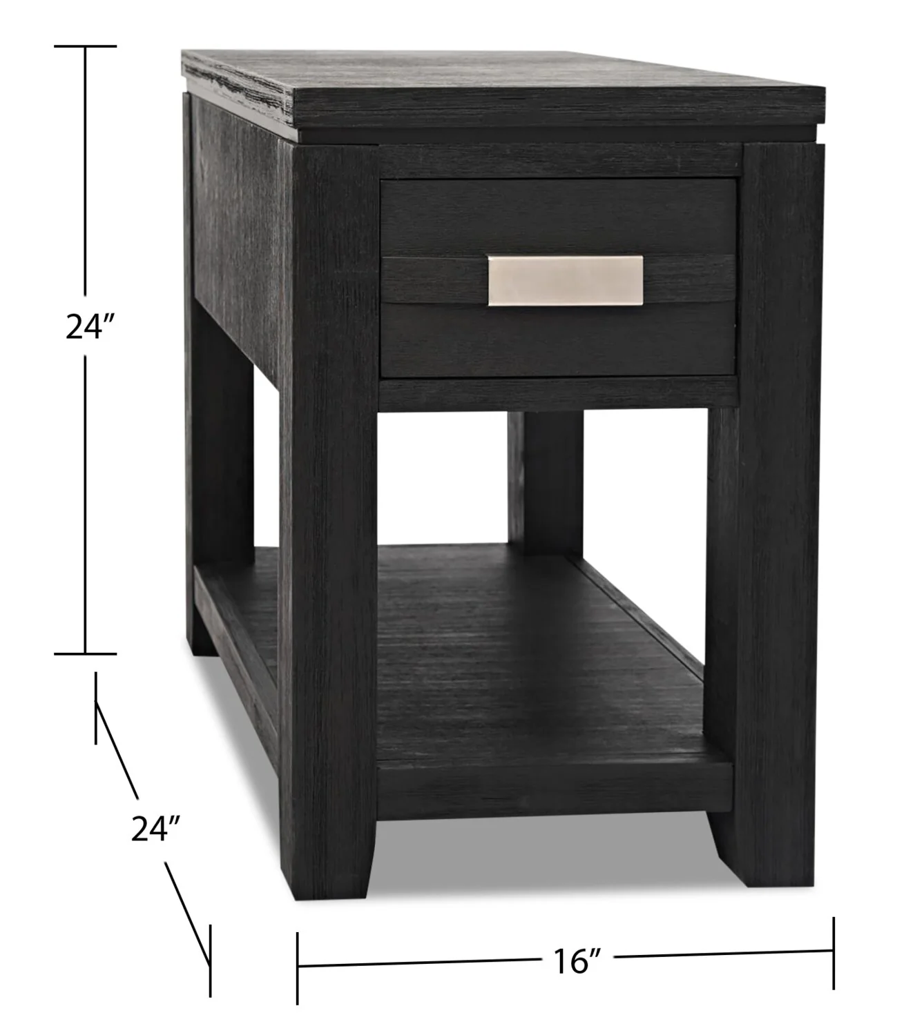 Vizela Chairside Table - Charcoal - Image 7