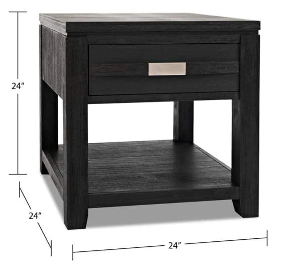 Vizela End Table - Charcoal - Image 7
