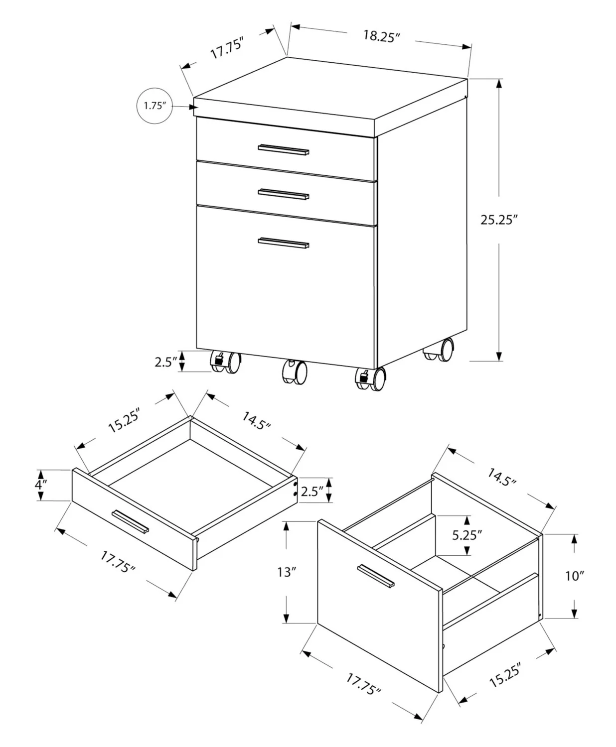 Walcourt Filing Cabinet - Brown - Image 5