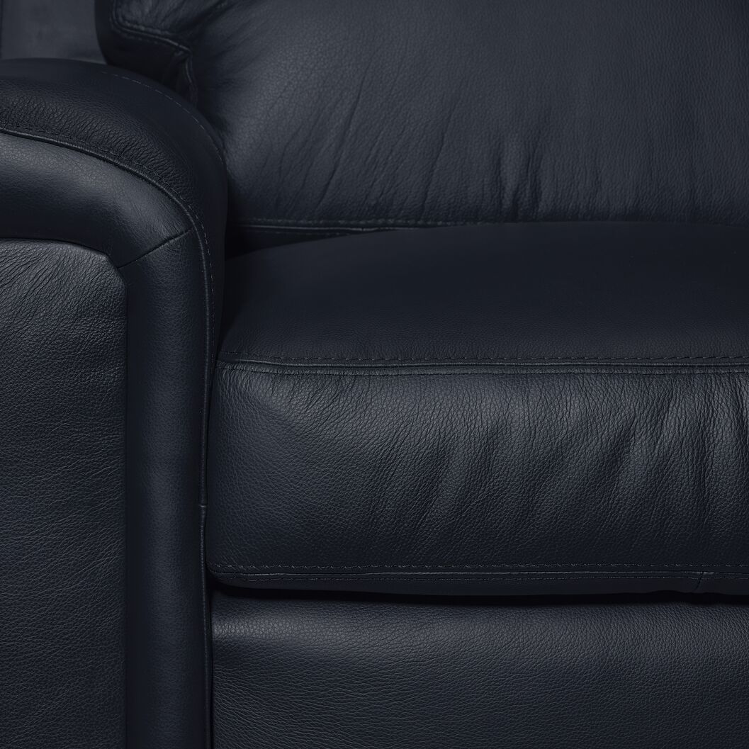Webster Leather Loveseat - Navy - Image 3