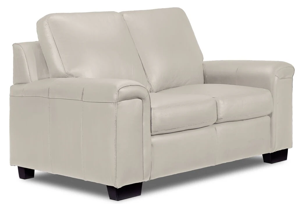 Webster Leather Loveseat - Silver Grey