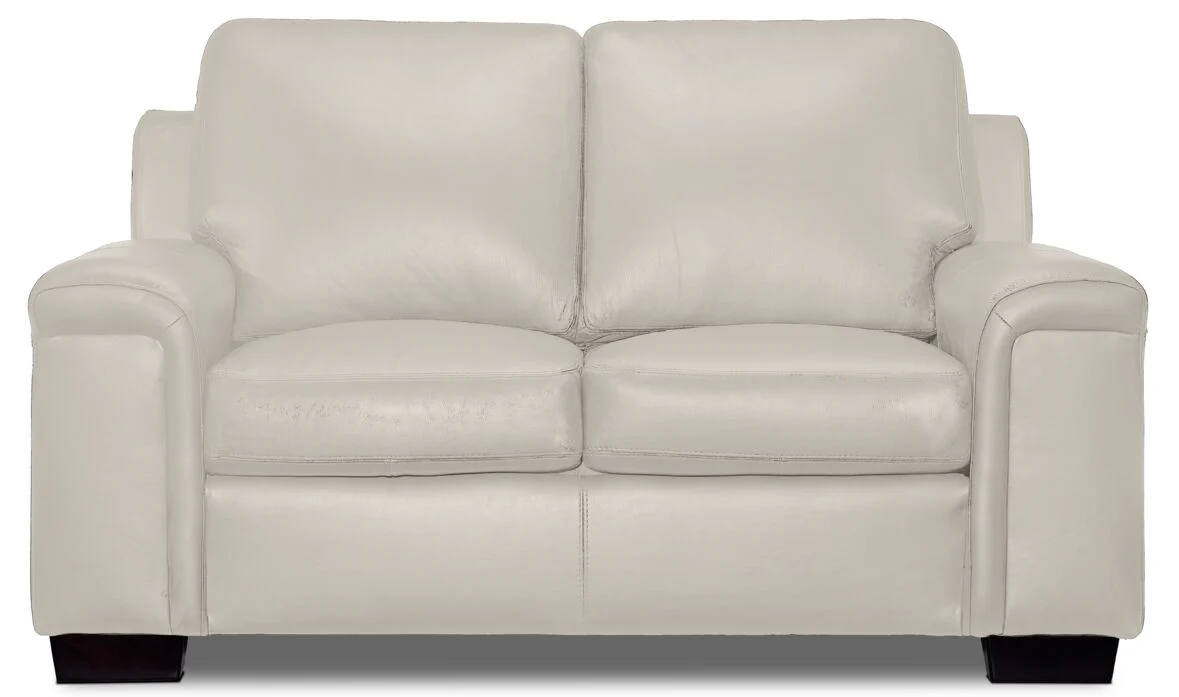 Webster Leather Loveseat - Silver Grey - Image 2