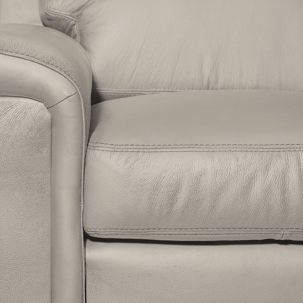 Webster Leather Loveseat - Silver Grey - Image 3