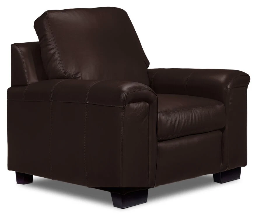 Webster Leather Sofa and Chair Set - Mocha - Image 3