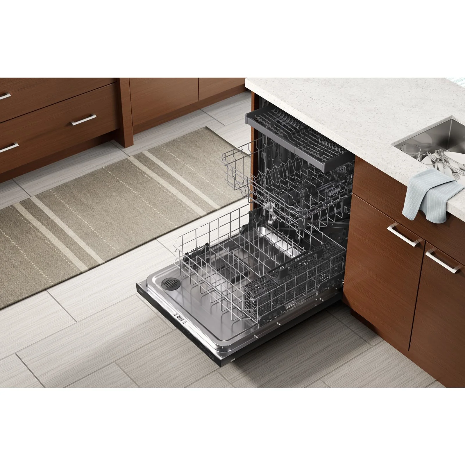 Whirlpool 24" Black Large Capacity Dishwasher with 3rd Rack (47 dBA) - WDT750SAKB - Image 6