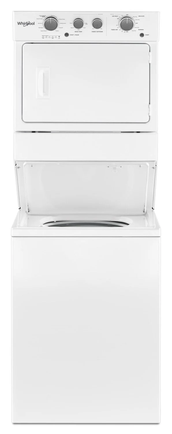 Whirlpool® 4.0 cu.ft Gas Stacked Laundry Center 9 Wash cycles and AutoDry™ - WGT4027HW