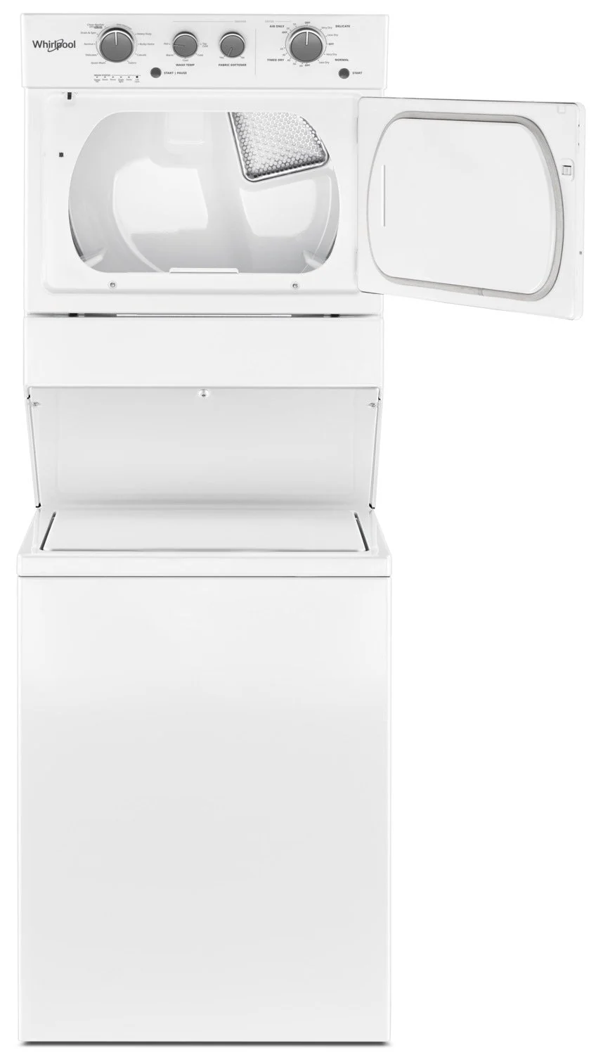 Whirlpool® 4.0 cu.ft Gas Stacked Laundry Center 9 Wash cycles and AutoDry™ - WGT4027HW - Image 2