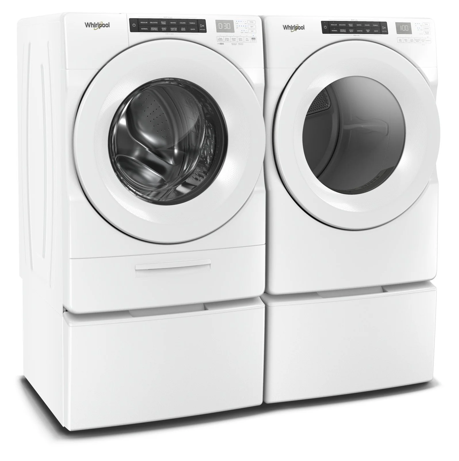 Whirlpool 5.0 Cu. Ft. Front-Load Washer and 7.4 Cu. Ft. Front-Load Dryer - White - Image 2