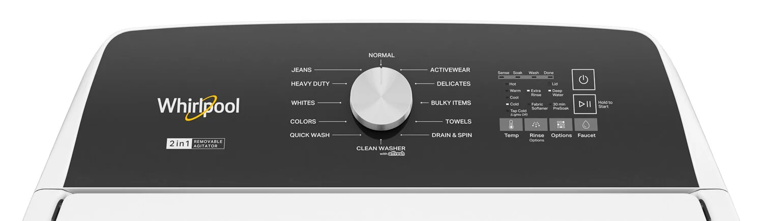 Whirlpool 5.4 - 5.5 Cu. Ft. Top-Load Washer and 7 Cu. Ft. Electric Dryer with Steam - Image 4