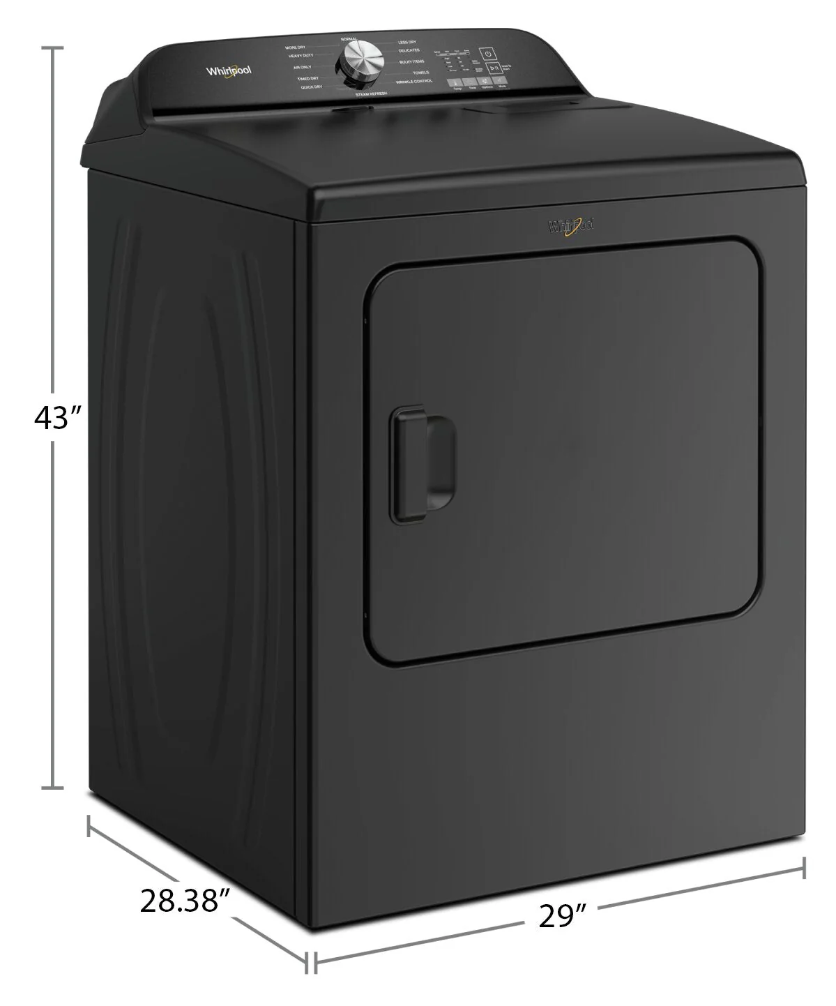 Whirlpool 7 Cu. Ft. Electric Dryer with Moisture Sensor and Steam - YWED6150PB - Image 7