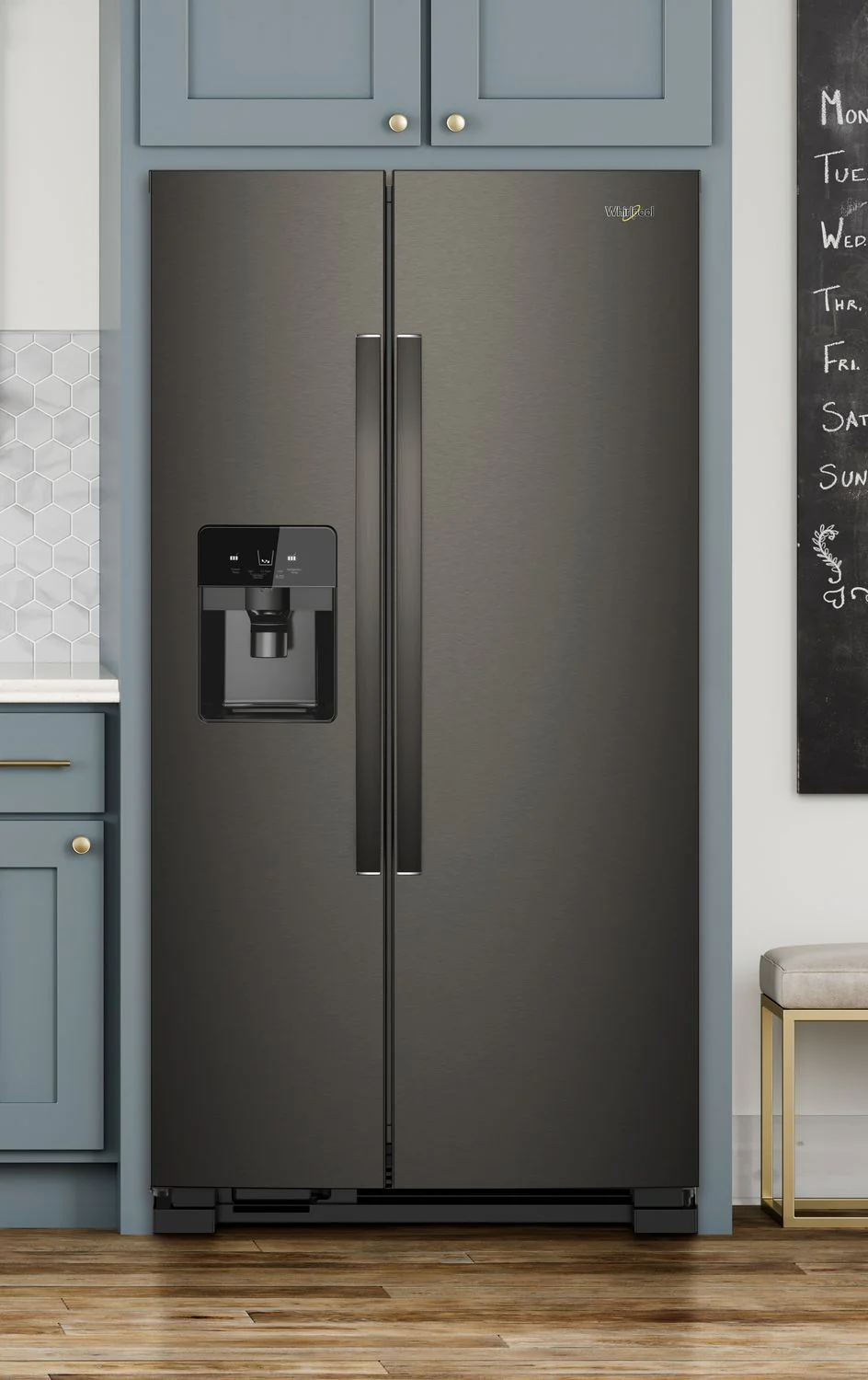 Whirlpool Black Stainless Steel Side-by-Side Refrigerator (25 Cu. Ft.) - WRS555SIHV - Image 2