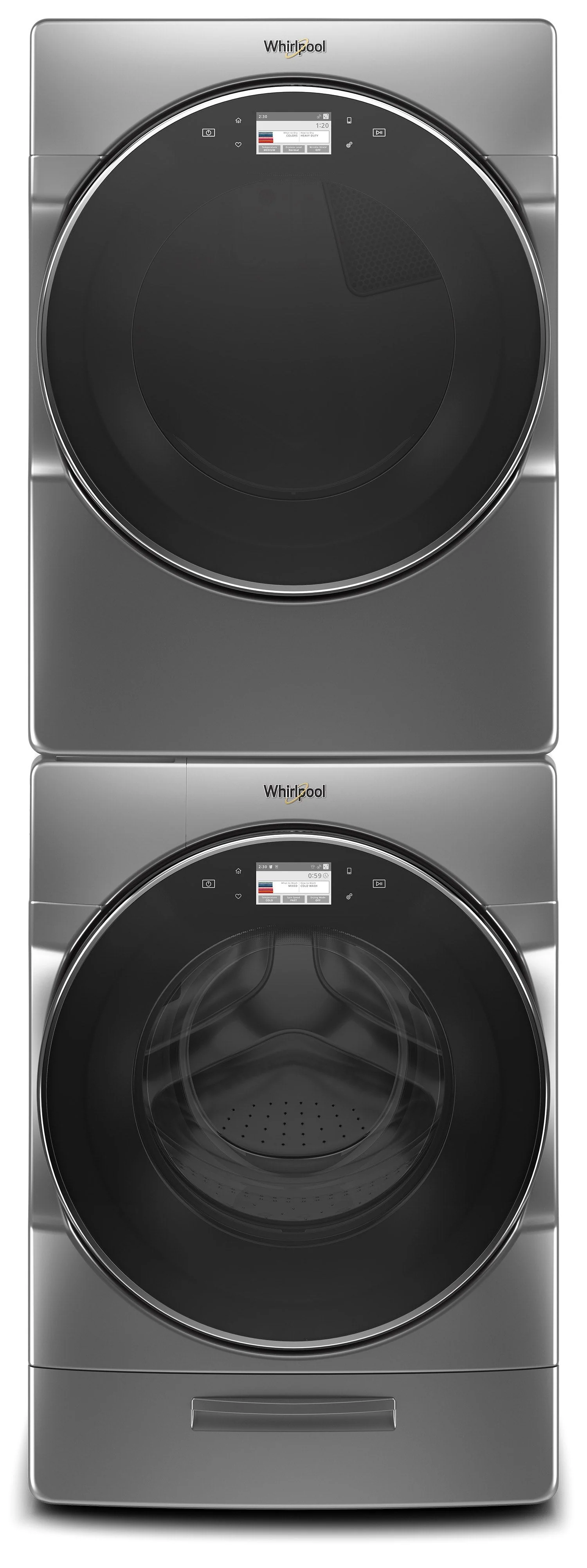 Whirlpool Chrome Shadow Front-Load Washer (5.8 cu. ft.) & Electric Dryer (7.4 cu. ft.) - WFW9620HC/YWED9620HC - Image 2