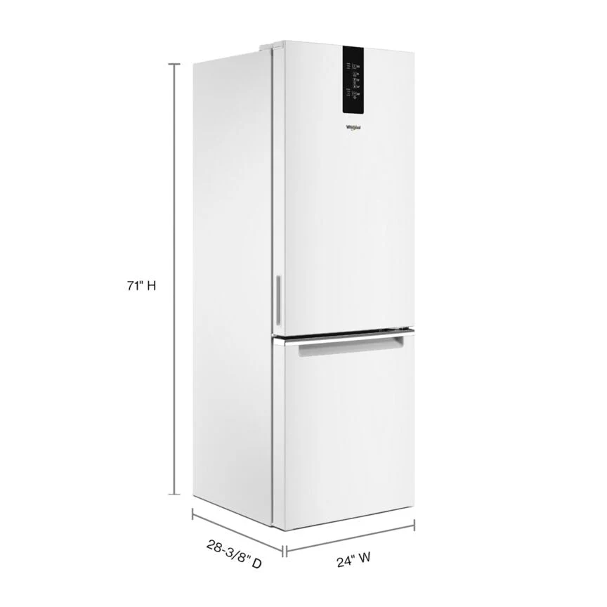 Whirlpool White 24" Counter-Depth Bottom-Freezer Refrigerator (12.9 Cu.Ft.) - WRB533CZJW - Image 2