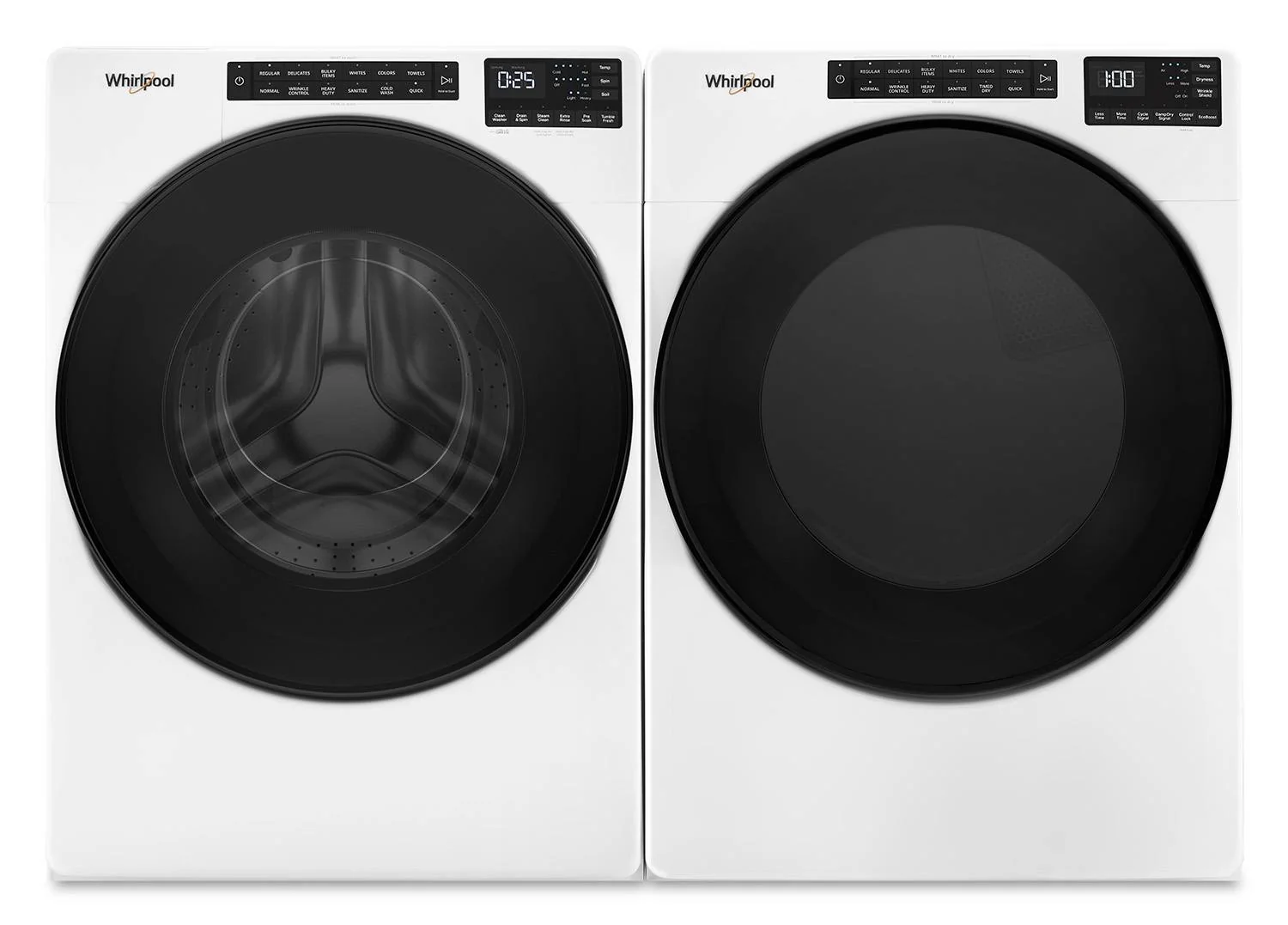 Whirlpool White Front-Load Washer (5.2 cu. ft.) & Electric Dryer (7.4 cu. ft.) - WFW5605MW/YWED5605MW