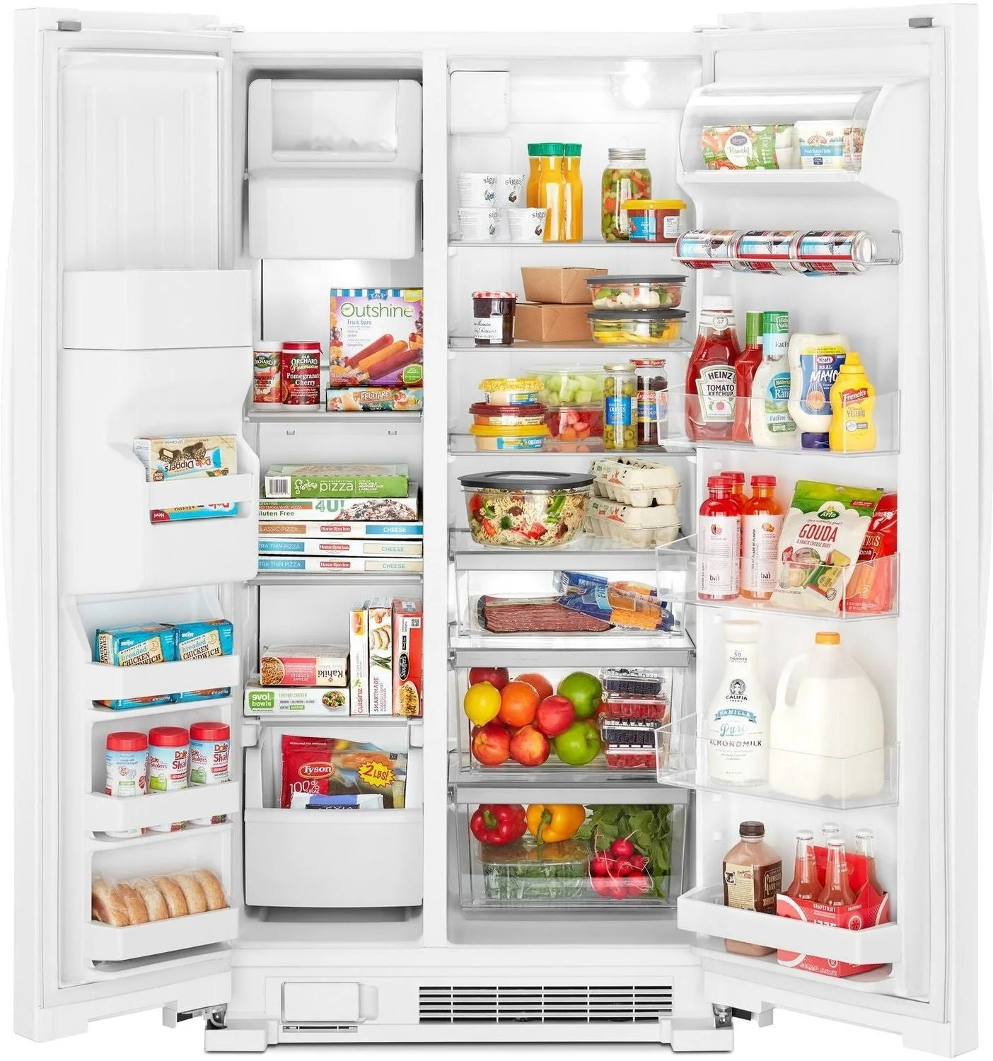 Whirlpool White Side-by-Side Refrigerator (21 Cu. Ft.) - WRS331SDHW - Image 2