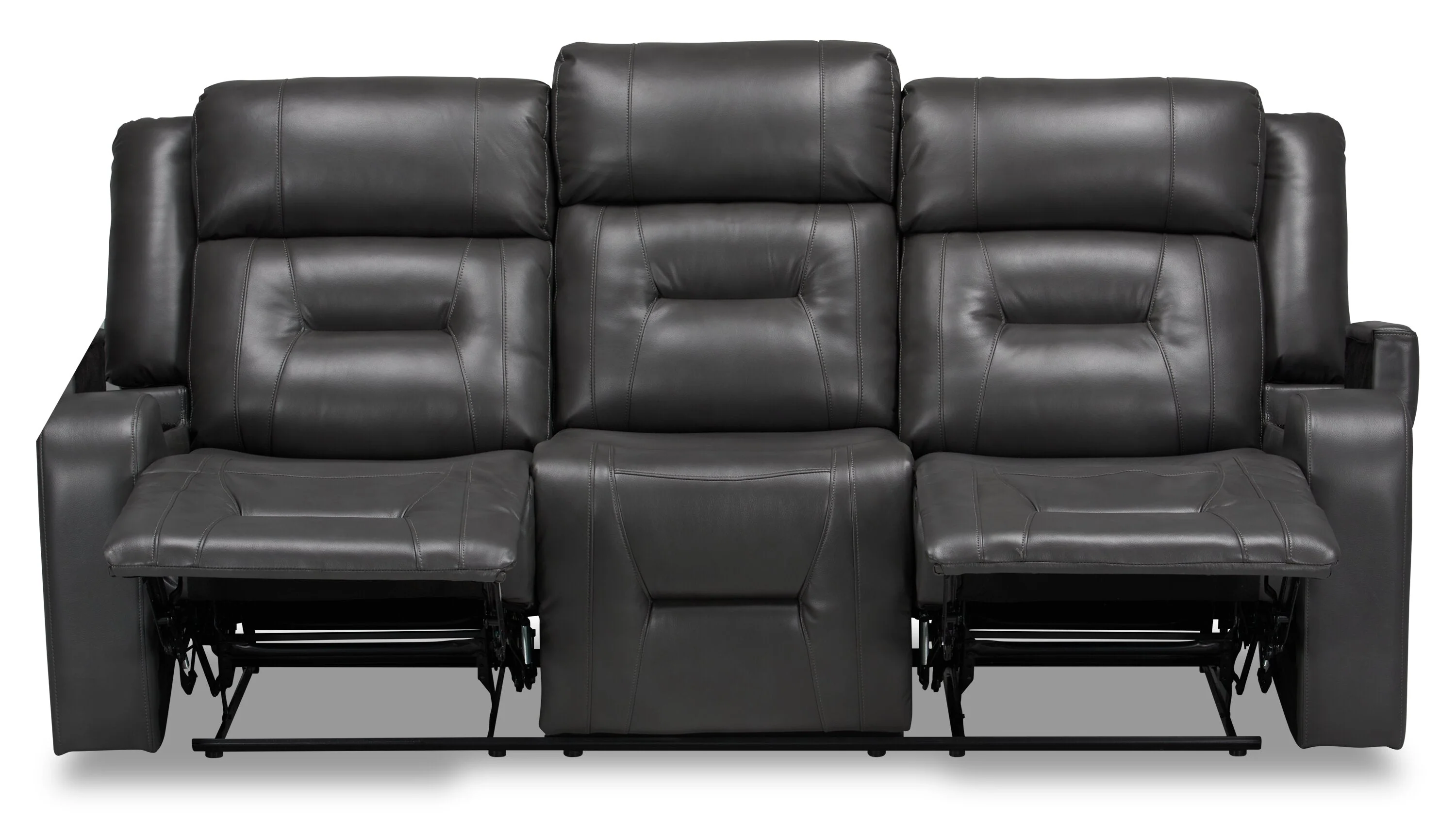 Yarmuth Leath-Aire Reclining Sofa - Grey - Image 4